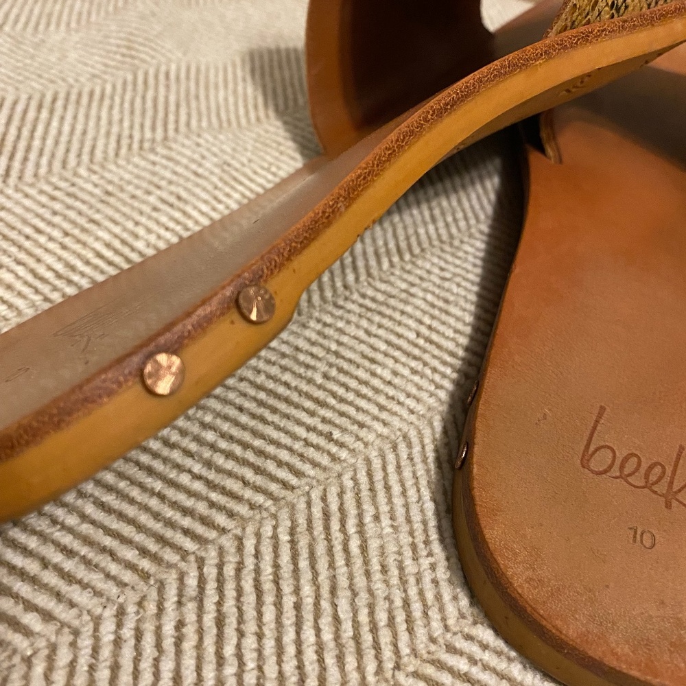 Beek Mockingbird Slides Tan Snake Print - image 6